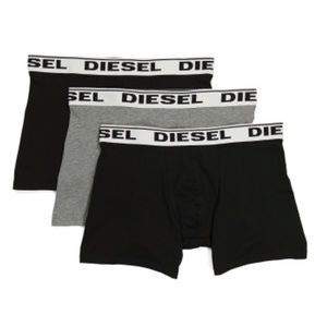 Diesel Sebastian Long Boxer Briefs 3 Pack Black/Gray NWT Mens Size LARGE 33-35